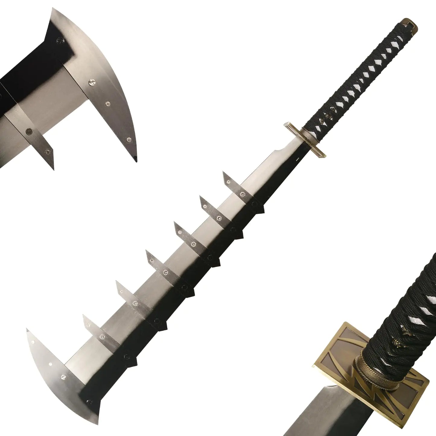 COSWOR 40.2" Anime Stainless Steel Abarai Renji Zabimaru Replica Sword for Cosplay Display Collection