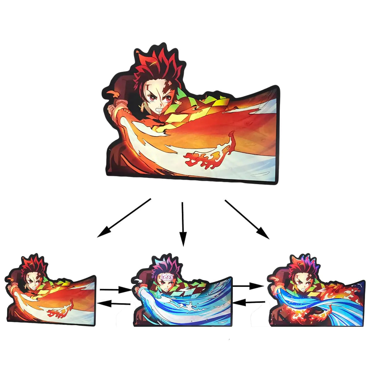3D Anime Car Decals with Holographic Effects
