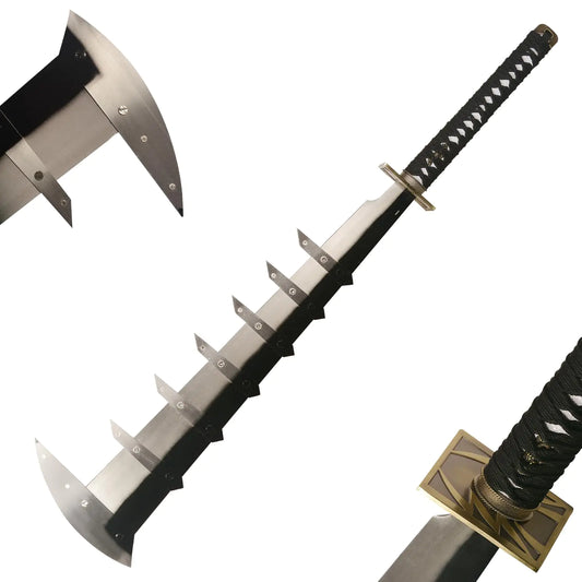 COSWOR 40.2" Anime Stainless Steel Abarai Renji Zabimaru Replica Sword for Cosplay Display Collection